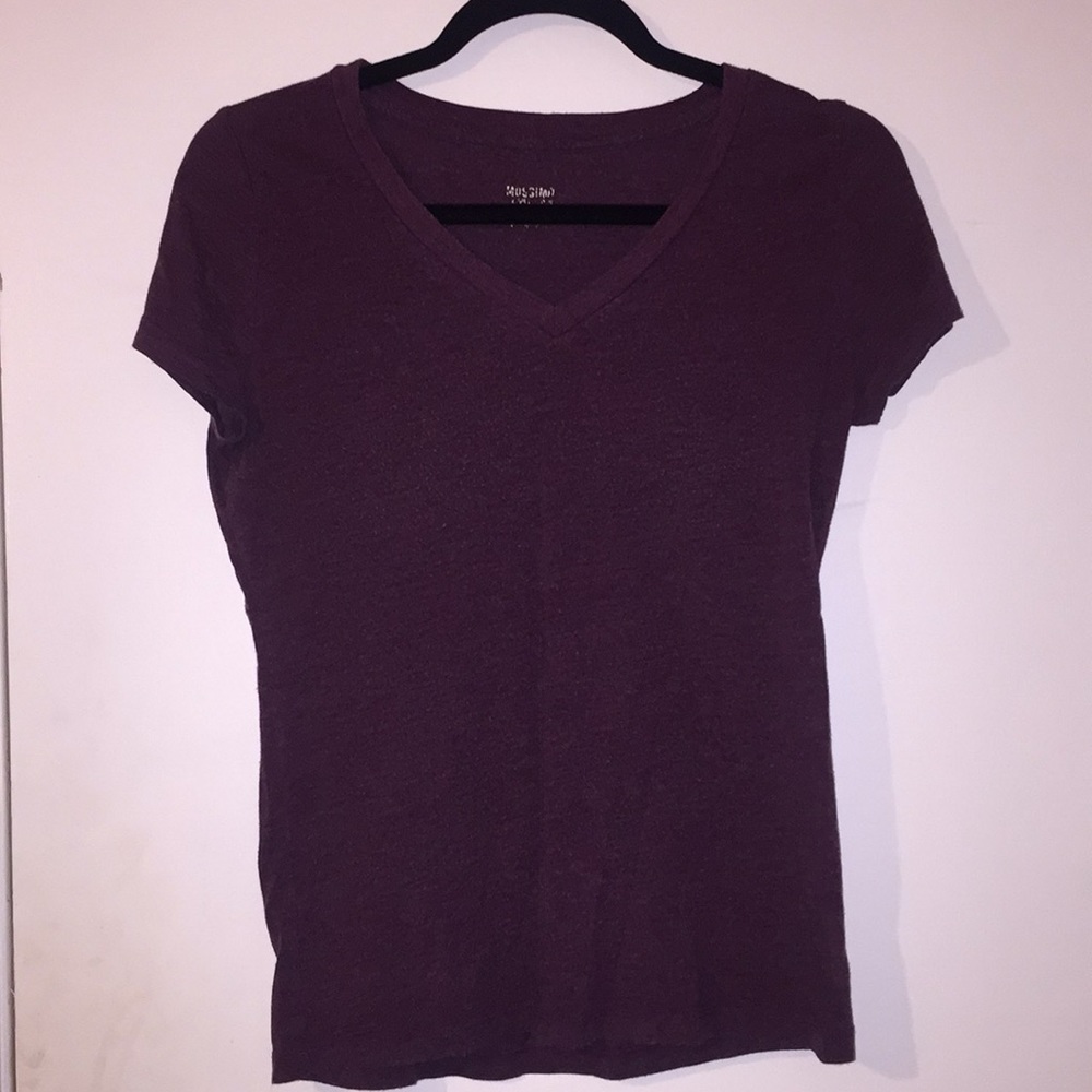 Purple V Neck T-shirt